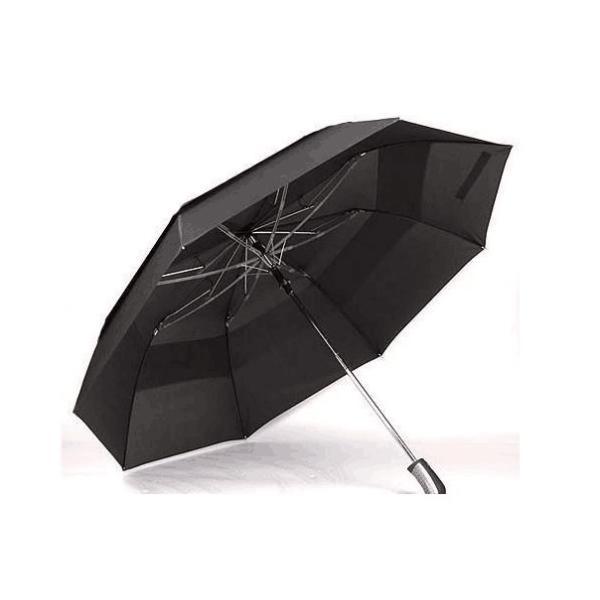 Quality Windproof Foldable Mens Portable Umbrella Double Layer Canopy Self Fabric Pouc wholesale