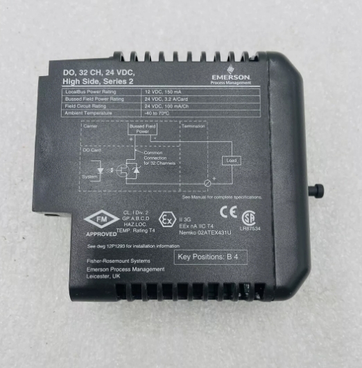 KJ3204X1-BA1 Emerson DO 32-Channel 24 VDC High-Side Series 2 Card