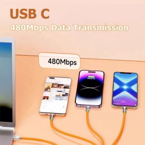 Super Fast Charging 120w 6A Liquid Silicone 3 in 1 Multi Connectors Micro Type C