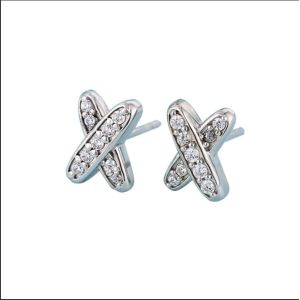 China X Shape 925 Moissanite Stud Earrings Sterling Silver Jewelry on sale