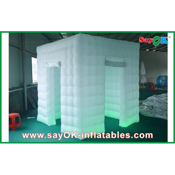 Inflatable Photo Booth Enclosure 2 Doors Inflatable Photo Booth LED Light 2.5m Color Changed With Blower