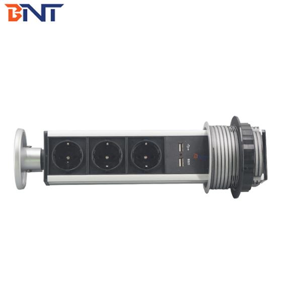 Pop Up Column Kitchen Desk Hidden Socket With EU Power