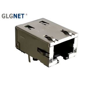 High Speed Rj45 Through Hole Connector Single Port Side Entry With Light Pipe
