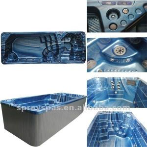 Outdoor To Endless Swimming Spa Pool With Balboa System 66pcs Jets