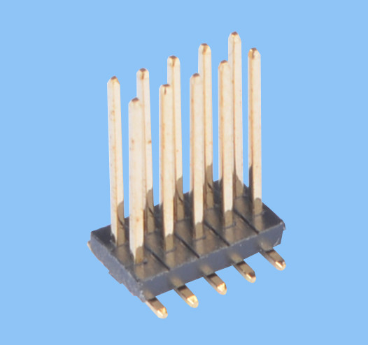 SMT Type Male Dual Row 2 X 5 Pin Connector 2.54mm Pitch PA6T Material Black