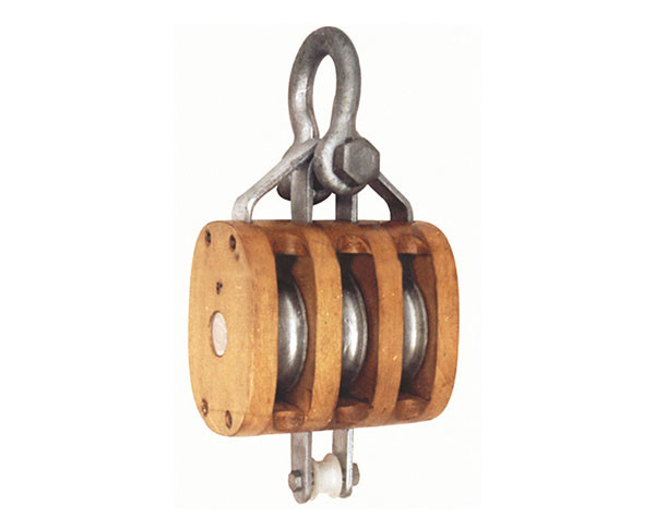 JTWP-B3 Regular Wood Pulley Triple Wheel and Shackle for Durable and Versatile