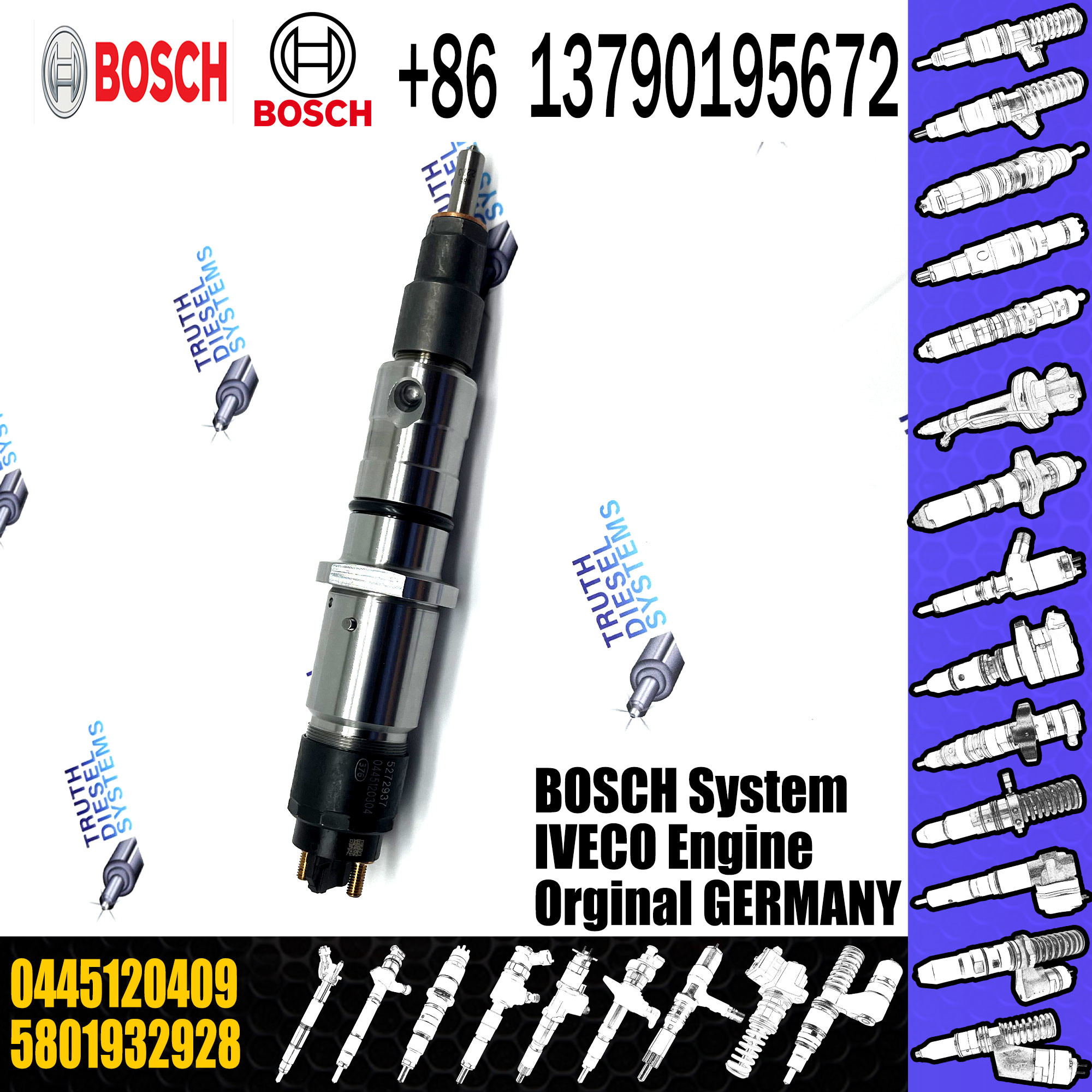 High quality diesel nozzle assembly pump injector 5801932928 0445 120 409