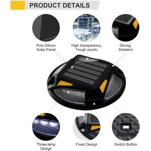 Aluminum Solar Powered LED Dock Lights Wireless Road Marker For Step Sidewalk