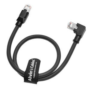 Cheap Alvin's Cables Profinet Cat6 Shielded Ethernet Cable Left Angle High Flex Gold Plated 5m for PLC Robotics for sale