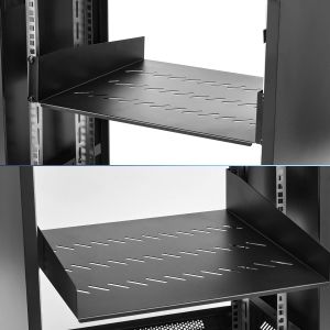Cheap 2U Server Rack Shelf Mount Tray 16&quot; Deep for 19&quot; Network Cabinet and Equipment Universal Vented Rack Shelf Mounting for sale