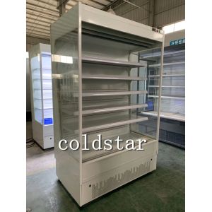 Vegetable Fruit Upright Commercial Open Display Chiller in Supermarket