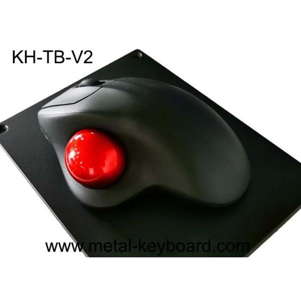 Quality Resin Trackball With Black Metal Mounted Panel , Industrial Computer Mouse wholesale