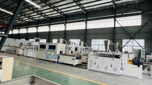 Cheap 200-300mm Double Screw PVC Panel Manufacturing Machine 23x2x2m for sale
