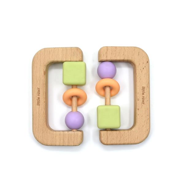 Quality CPSIA ASTM Wooden Silicone Teether BPA Free Baby Chewable Ring wholesale