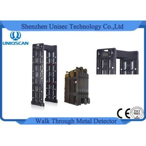 Cheap Mobile Walk Through Safety Gate , Black Portable Metal Detector Security Check for sale