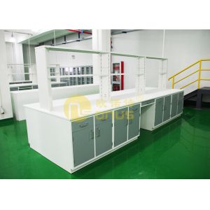White color university laboratory work benches with monolithic technology