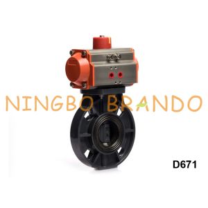 China UPVC CPVC PVC Air Operated Butterfly Valve With Pneumatic Actuator on sale
