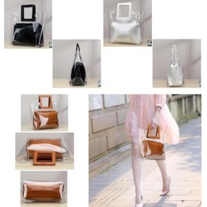 Promotion Clear Cosmetic Handle Bag Tote Bags, Recyclable PVC Loop Handle