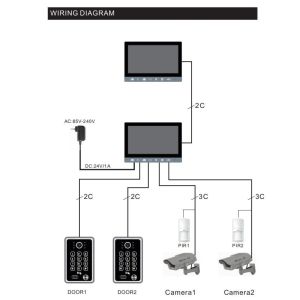 2 Wire villa Video Door Phone Remote Intercom With UI menu and motion detection
