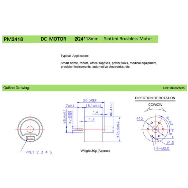 24mm Brushless DC Electric Motor 12V 24V Customizable Sensored BLDC Motor for Hair Clipper Mini Electric Fan