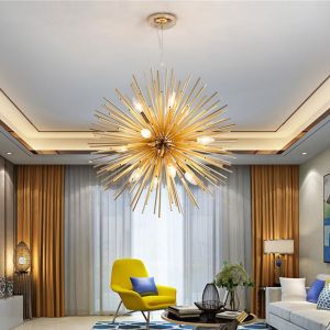 Nordic Artistic LED Aluminum Dandelion Chandelier Hanging Lamps sputnik
