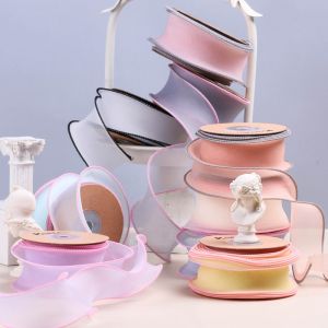 Versatile Usage Colorful Edge Chiffon Transparent Woven Ribbon for Hair Accessories