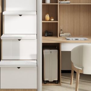 Customizable Bunk Bed With Ladder Wardrobe And Study Desk For Dormitory