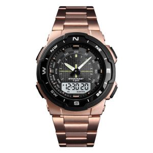 Men's dual-display analog and digital wrist watch for men waterproof casual