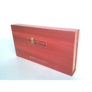 Handmade cigar gift packing boxes , Hi quality gradient red silver paper