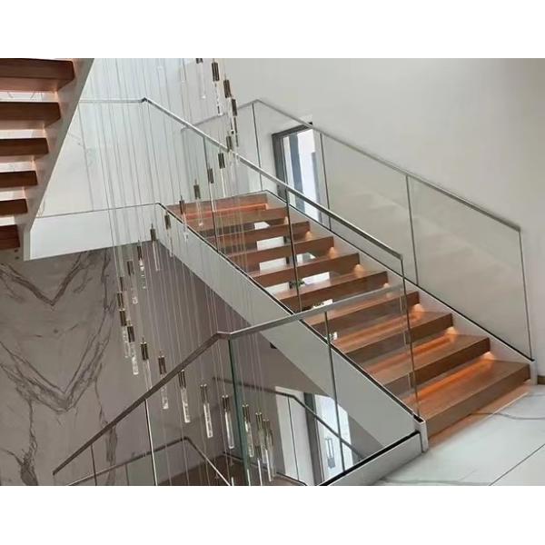Quality Simple Frameless Stair Balustrade Space Saving Modern Glass Stair Railing wholesale