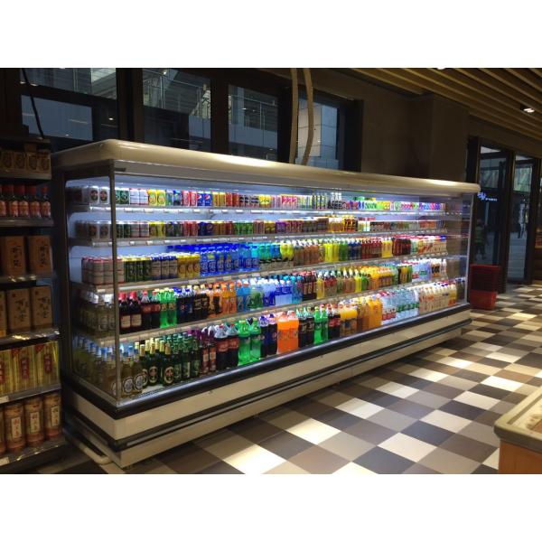 Green & Health Upright Vertical Multideck Open Chiller For Milk In Supermarket