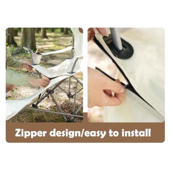 Outdoor Camping Portable Folding Beach Chair with Armrest and Removable Armrest Design