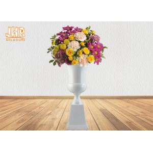 Durable Fiberglass Planters Floor Vase Glossy White