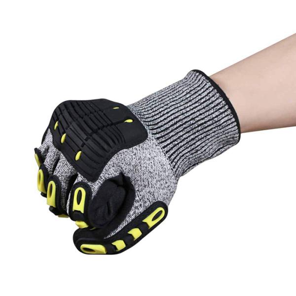Deckhand Cut Proof Work Gloves TPR Impact Resistant Oil Gas Safety Gloves