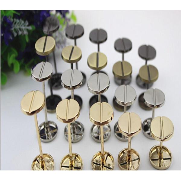 Novelty DIY hardware accessories light gold dumbbell barbell one word shape round flat metal rivets studs for handbags