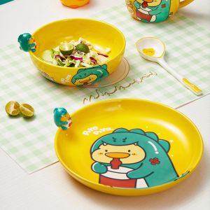 Ready To Ship In Stock Cartoon Cute Children'S Tableware Set 10 Oz Ceramic Bowl