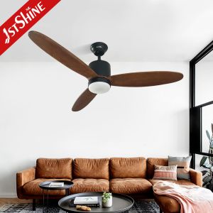 Dimmable LED 52 Inches Solid Wood Ceiling Fan Light With Smart App Control