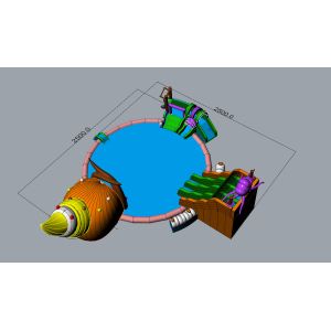 Large pool inflatables water pool inflatable swimming with inflatable slide