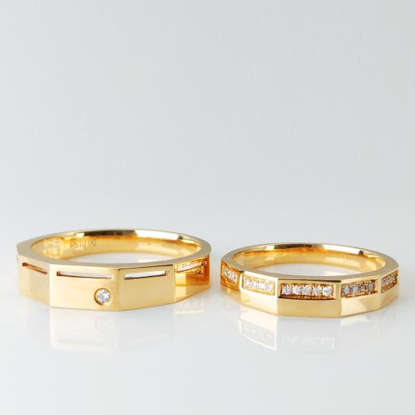 Quality Geometric Hollow Out 9.8g 18k White Gold Diamond Ring wholesale