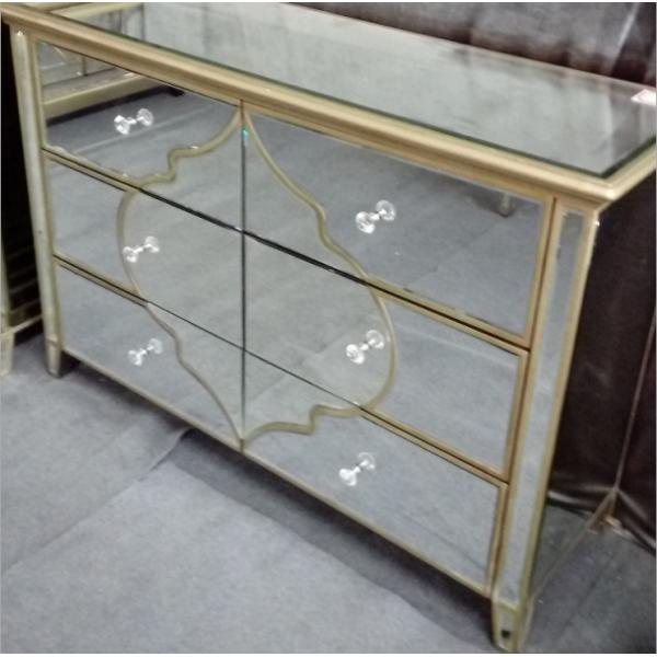 Quality Mirrored Furniture 6 drawers Bed Side Table Night Stand cabinet for living room wholesale