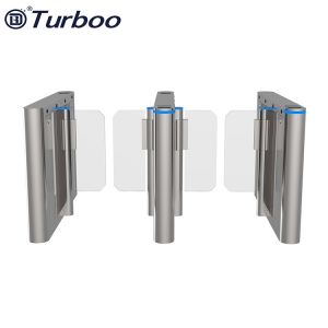 Fast Access Control Speed Gate Turnstile Swing Barrier Gate With LED Strip Bar