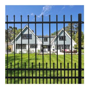 Rust-Proof Galvanized Wrought Iron Fence with Heat Treated Pressure Treated Wood