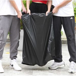 Embossing Surface Handling HDPE Flat Pocket Garbage Bag for Commercial Hotel
