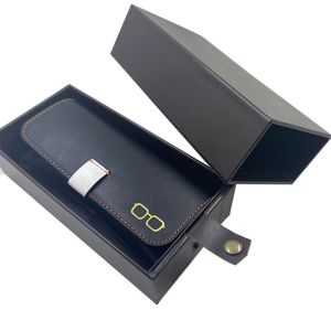 Hard cardboard Custom PU box , PU drawer eyeglasses box
