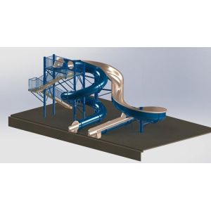 ODM Indoor Water Park Equipment Swimming Pool Fiberglass Slide