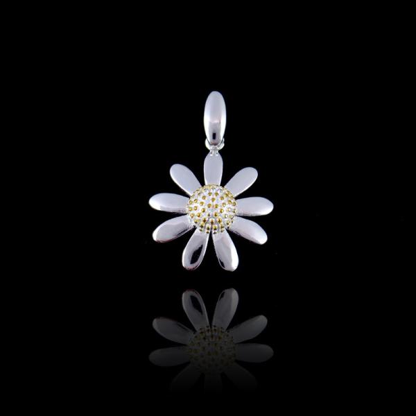 Quality Modern Sunflower Necklace Pendant Plain Silver Plating Gold And Rhodium Charms Plated wholesale