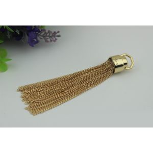 Good design zinc alloy 14 mm multi-color metal bell end cap with tassel