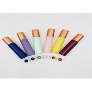 China Essential Oil Glass Roller Bottles , Roll On Perfume Bottles Color Frosted Design on sale