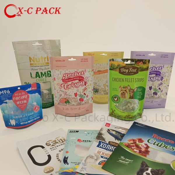 Window Recyclable plastic pet food packaging aluminized stand up bag with zipper
