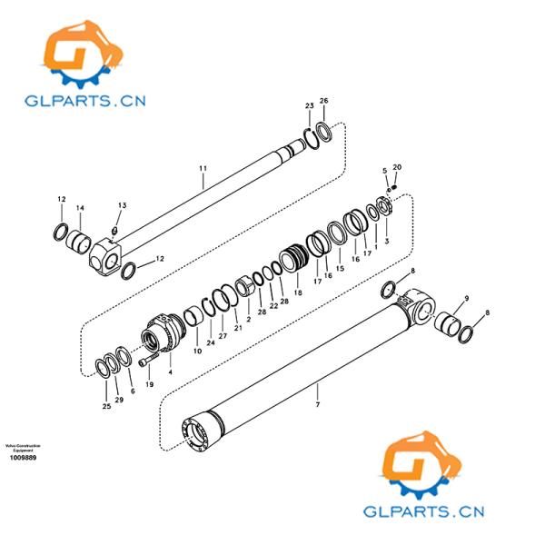 14501282 14572519 Excavator Bucket Cylinder For Volvo EC360B EC330B